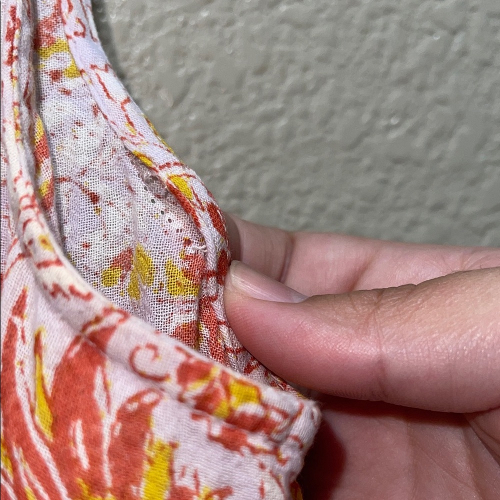 Lucky Brand Floral Sleeveless Blouse - Red and Yellow - Picture 4 of 5
